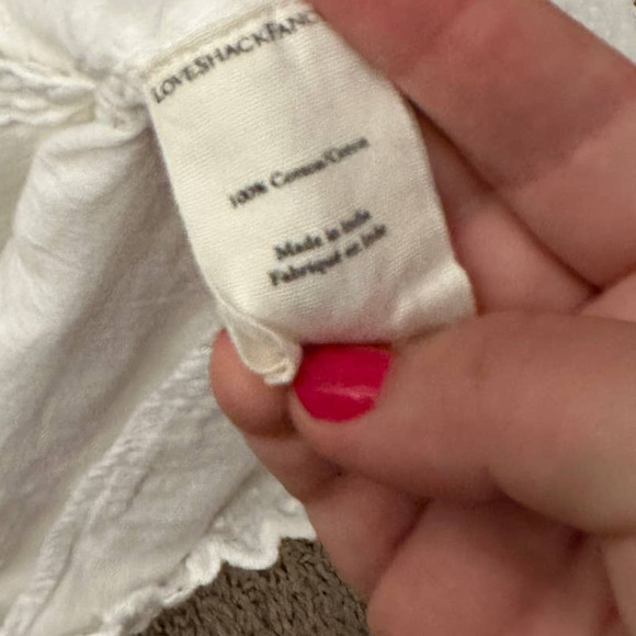 Love Shack Fancy Leno Mini Dress Long Sleeve V Neck Womens White Size 2 - Picture 14 of 15